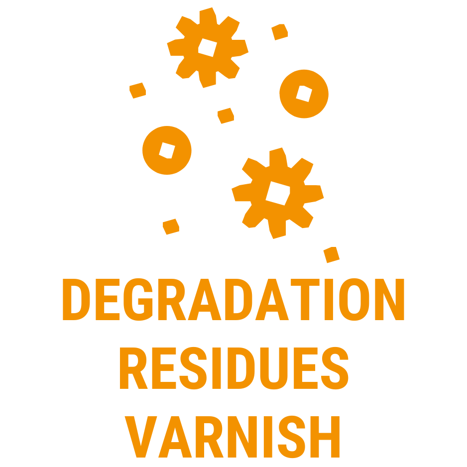 degradation residues - varnish
